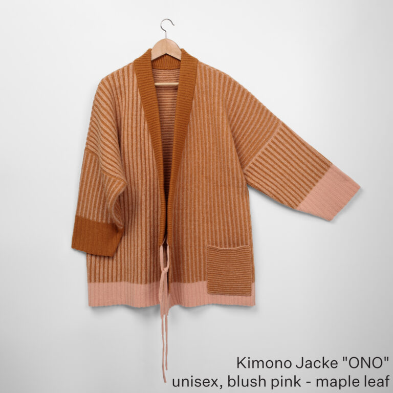 Kimono Jacke "ONO" unisex, blush pink - maple leaf