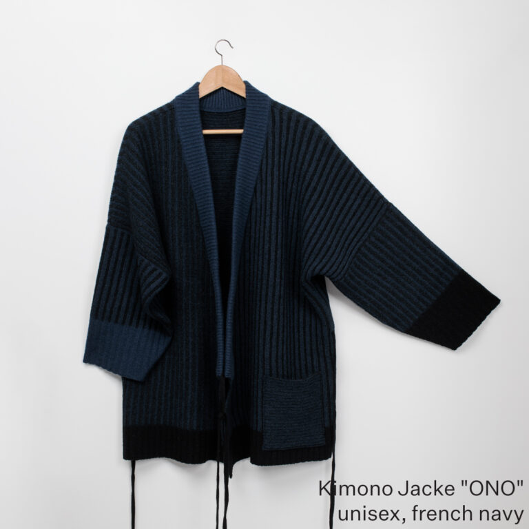 Kimono Jacke "ONO" unisex, french navy (close up)